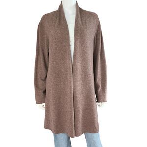 Lusso Cashmere Cardigan Duster Womens XXL Tobacco Quiet Luxury Old Money Classic